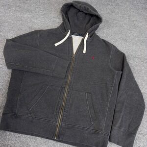 Polo Ralph Lauren Hoodie Men XL Full Zip Heavy Relaxed Oversized Pony Pockets